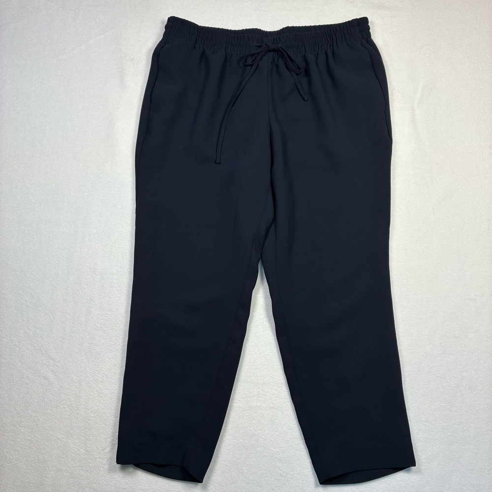 Talbots Eastport Navy Blue Classic Career Straight Leg Pull On Pants 1Xp Petite
